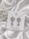 Floral Crystal Drop Earrings