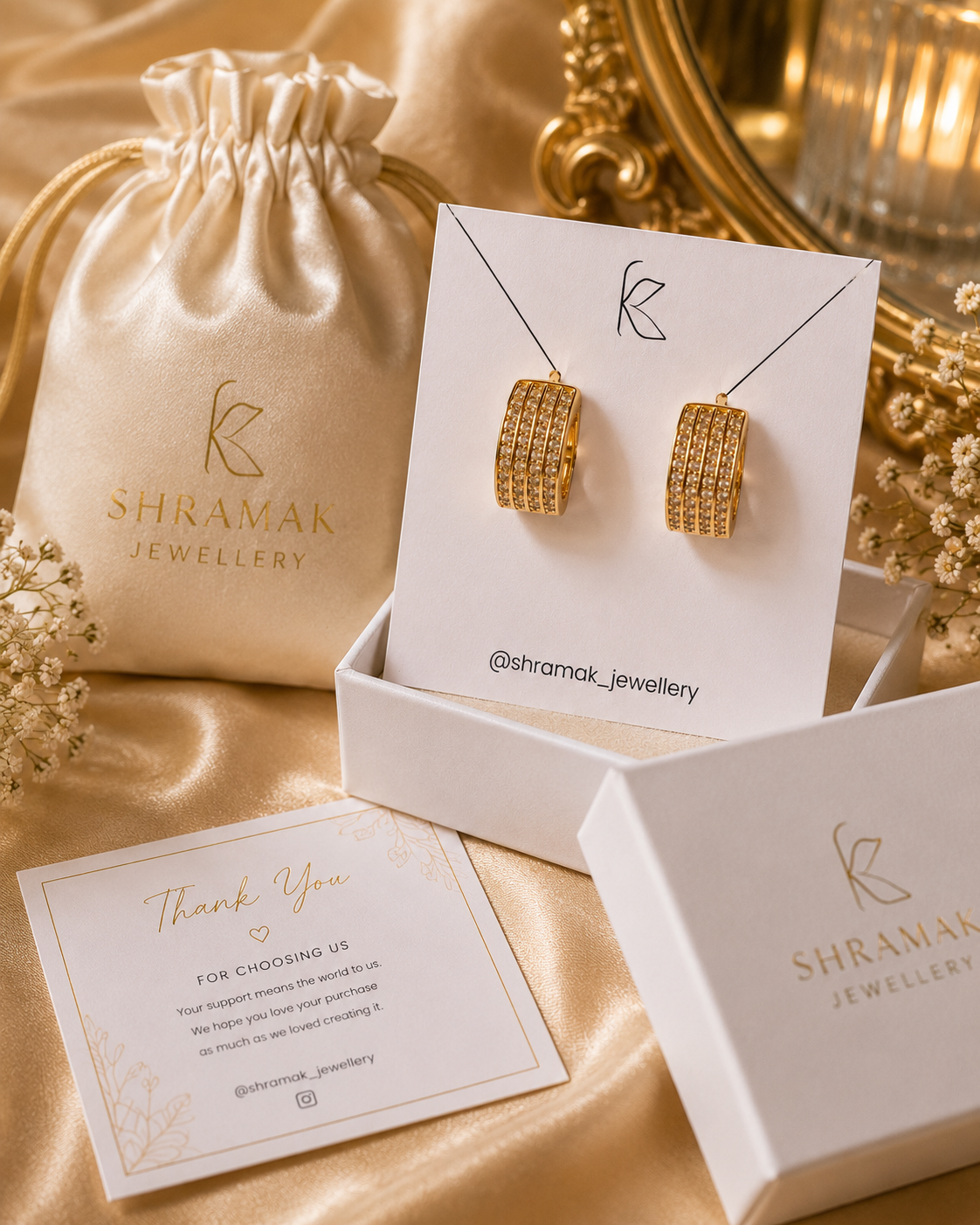 Royal Crystal Huggie Earrings