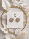 Gold-Tone Square Crystal Stud Earrings