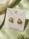 Pearl Blossom Crystal Stud Earrings