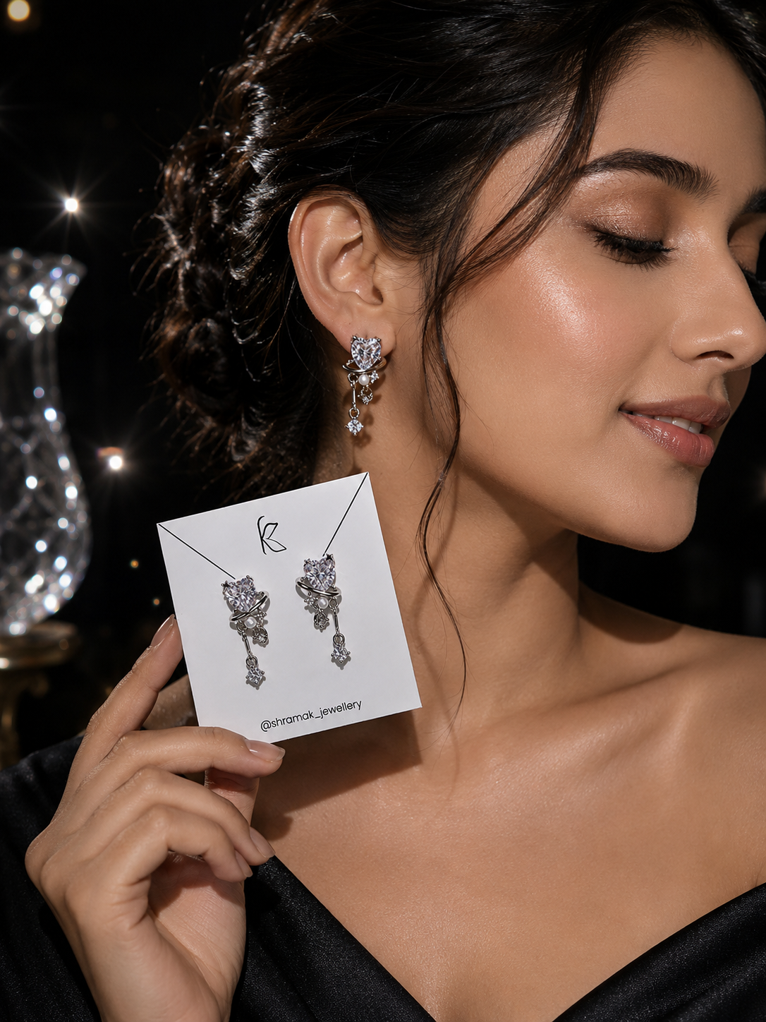 Celestial Heart Crystal Earrings