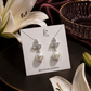 Silver-Tone Crystal Leaf Pearl Drop Earrings