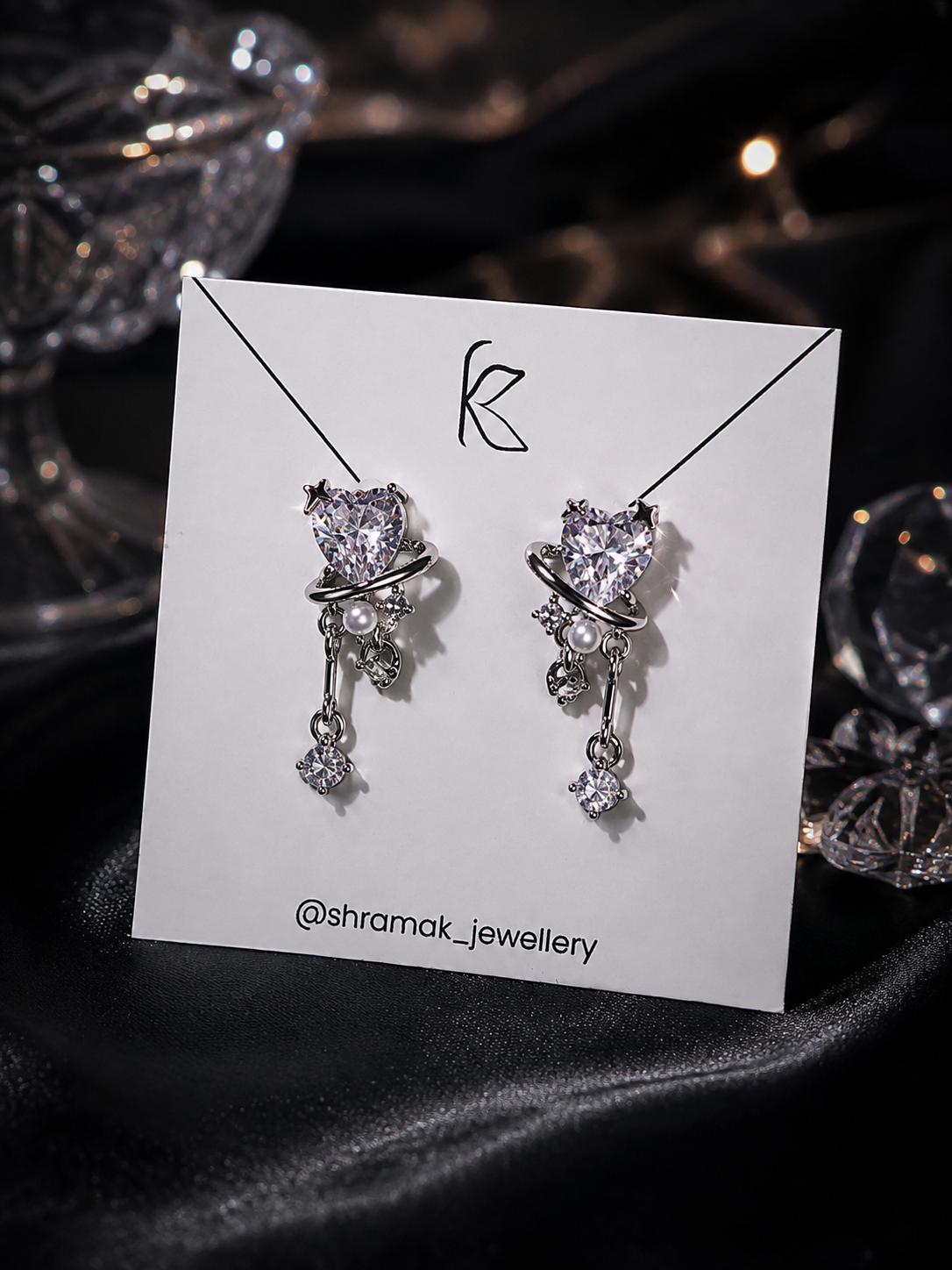 Celestial Heart Crystal Earrings