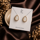 Gold-Tone Teardrop Crystal Stud Earrings