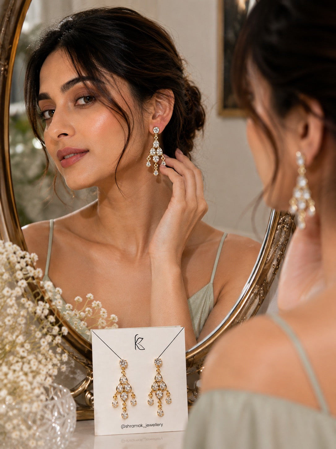 Gold-Tone Crystal Drop Earrings