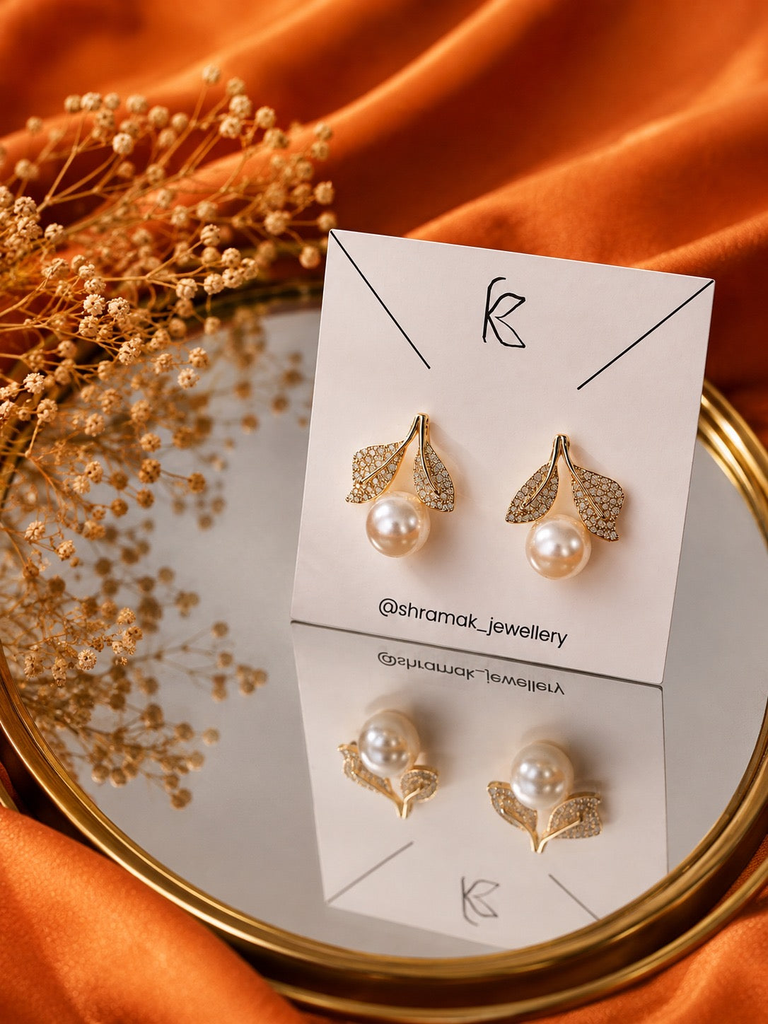 Golden Pearl Bloom Earrings