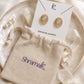 Gold-Tone Oval Crystal Stud Earrings
