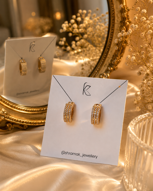Royal Crystal Huggie Earrings