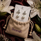 Silver-Tone Crystal Leaf Pearl Drop Earrings