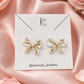 Gold-Tone Crystal Bow Stud Earrings