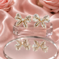 Gold-Tone Crystal Bow Stud Earrings