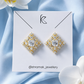 Gold-Tone Geometric CZ Stud Earrings