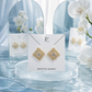 Gold-Tone Geometric CZ Stud Earrings