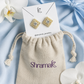 Gold-Tone Geometric CZ Stud Earrings