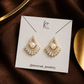 Gold-Tone Pearl &amp; Baguette CZ Earrings