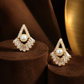 Gold-Tone Pearl &amp; Baguette CZ Earrings