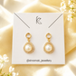 Gold-Tone Pearl &amp; CZ Drop Earrings