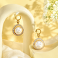 Gold-Tone Pearl &amp; CZ Drop Earrings