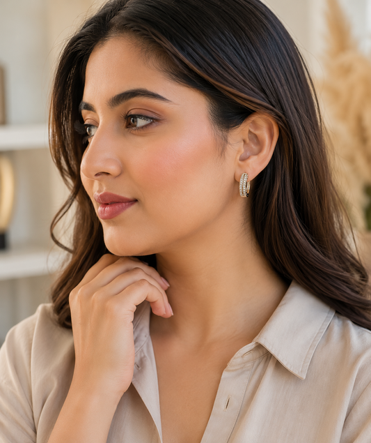 Classic CZ Huggie Hoop Earrings
