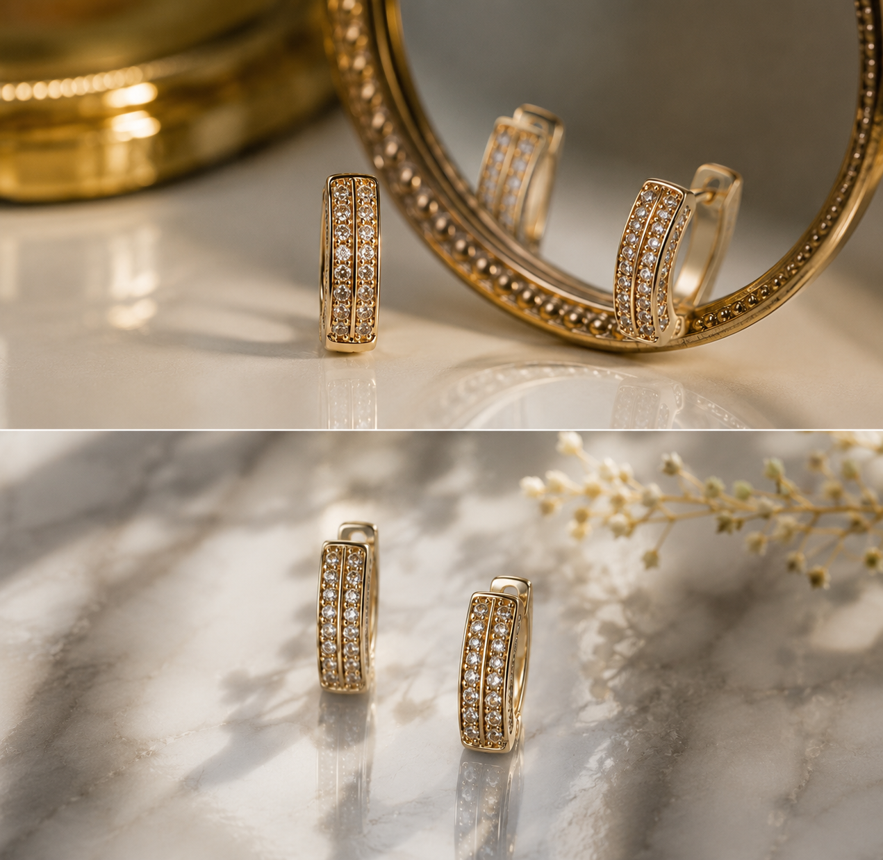 Classic CZ Huggie Hoop Earrings