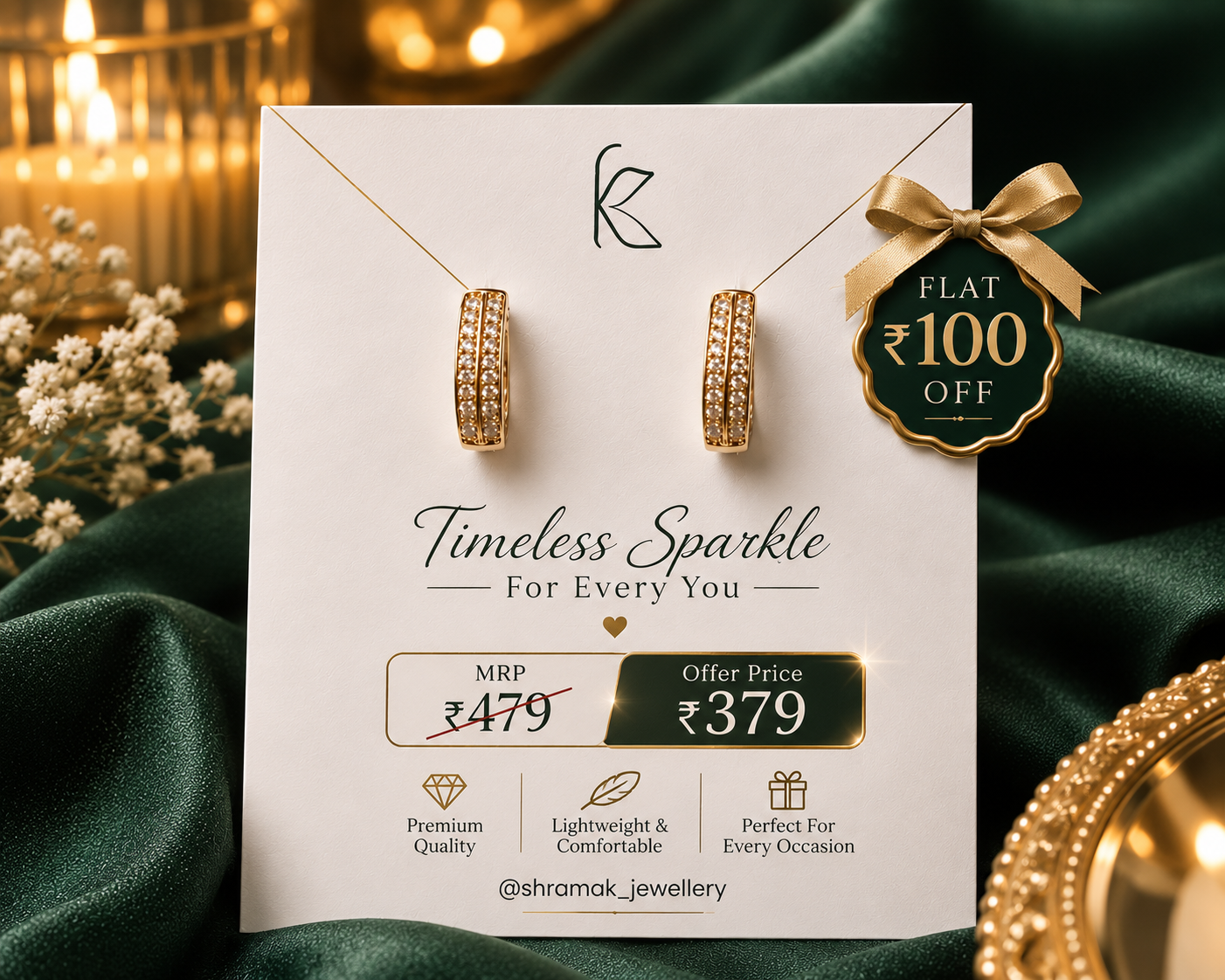 Classic CZ Huggie Hoop Earrings