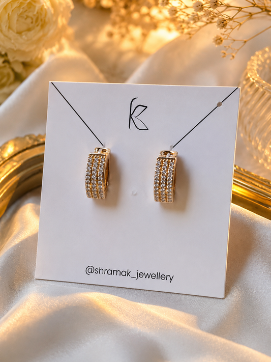 Royal Crystal Huggie Earrings