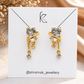 Heart Crystal Drop Earrings.