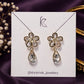 Floral Crystal Drop Earrings