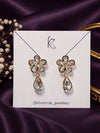 Floral Crystal Drop Earrings