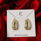 Gold-Tone Baguette CZ Crystal Statement Earrings