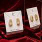 Gold-Tone Baguette CZ Crystal Statement Earrings