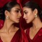 Gold-Tone Baguette CZ Crystal Statement Earrings
