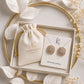 Gold-Tone Square Crystal Stud Earrings