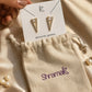 Gold-Tone Geometric Triangle Crystal Stud Earrings