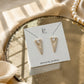 Gold-Tone Geometric Triangle Crystal Stud Earrings