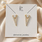 Gold-Tone Geometric Triangle Crystal Stud Earrings