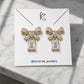 Gold-Tone Bow Crystal Drop Earrings