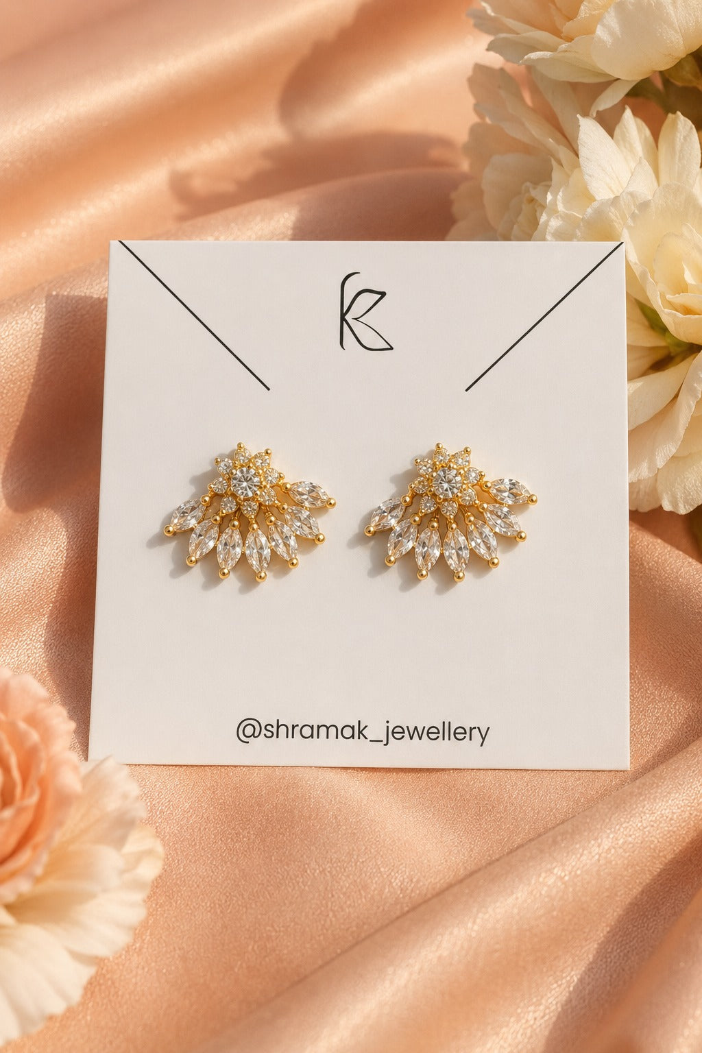 Floral Crystal Stud Earrings