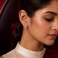 Gold-Tone Crystal Leaf Stud Earrings