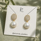 Gold-Tone Crystal &amp; Pearl Drop Earrings