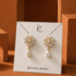 Gold-Tone Floral Crystal Drop Earrings