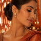 Gold-Tone Floral Crystal Drop Earrings