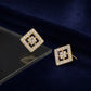 Gold-Tone Geometric CZ Stud Earrings