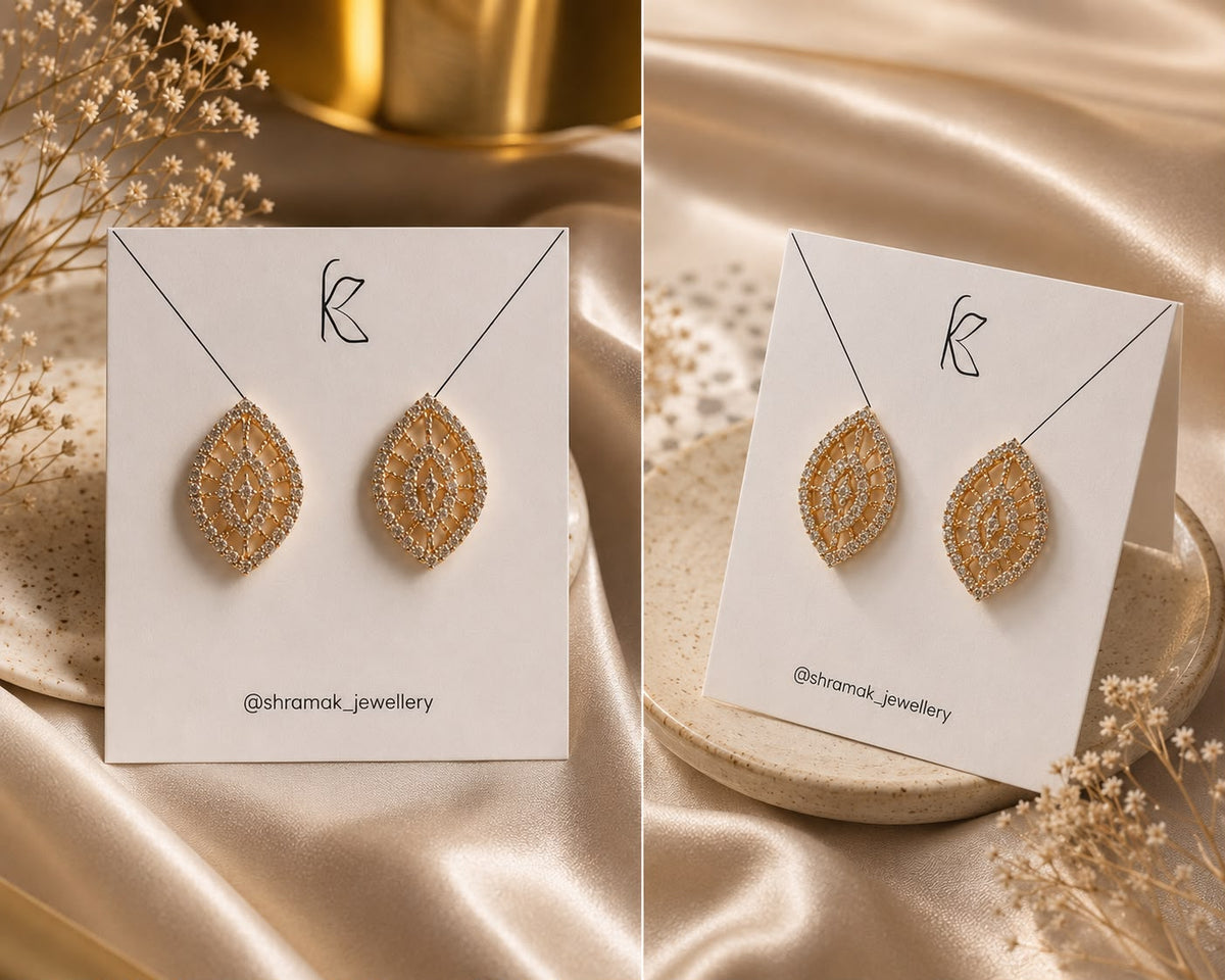 Gold-Tone Crystal Marquise Stud Earrings