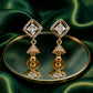 Gold-Tone Crystal Jhumka Drop Earrings
