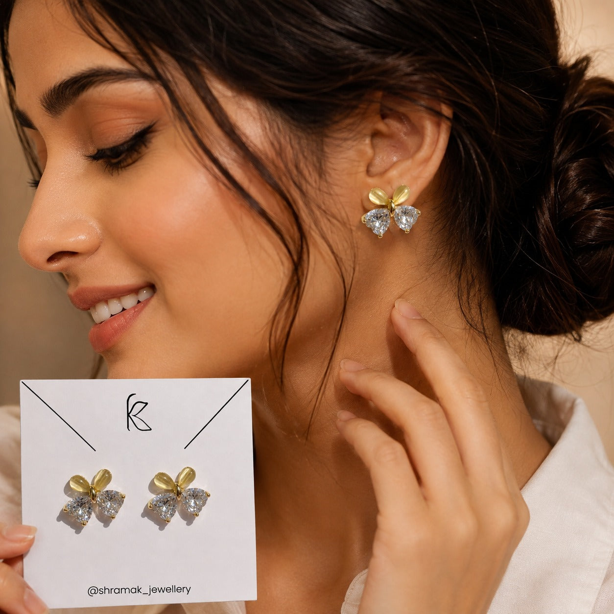 Crystal Blossom Bow Studs