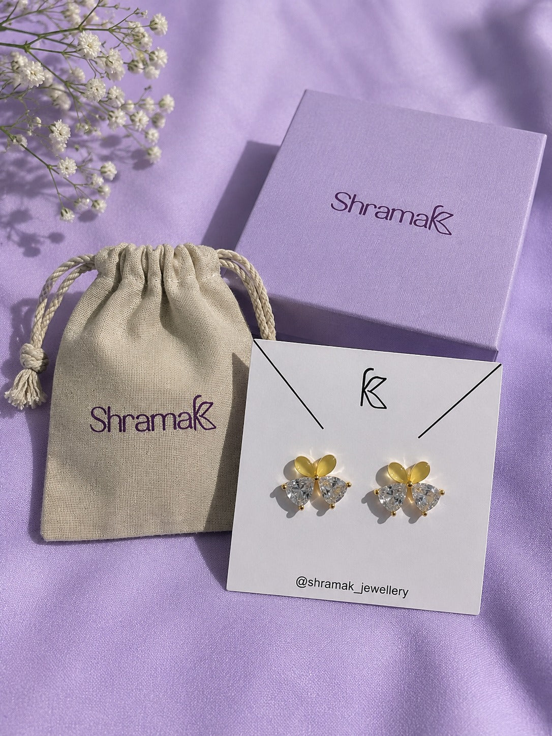 Crystal Blossom Bow Studs