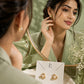 Pearl Blossom Crystal Stud Earrings