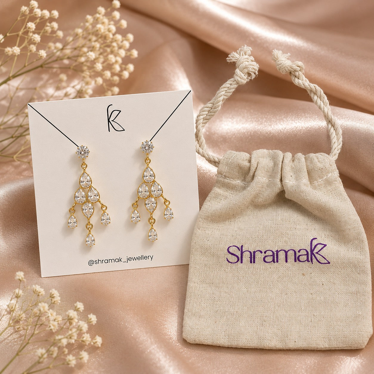 Gold-Tone Crystal Drop Earrings